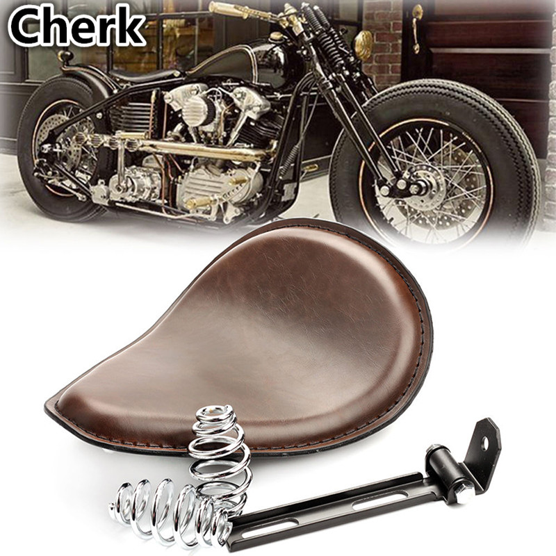 High Quality Brown Motorcycle Solo Seat Leather Cover 3