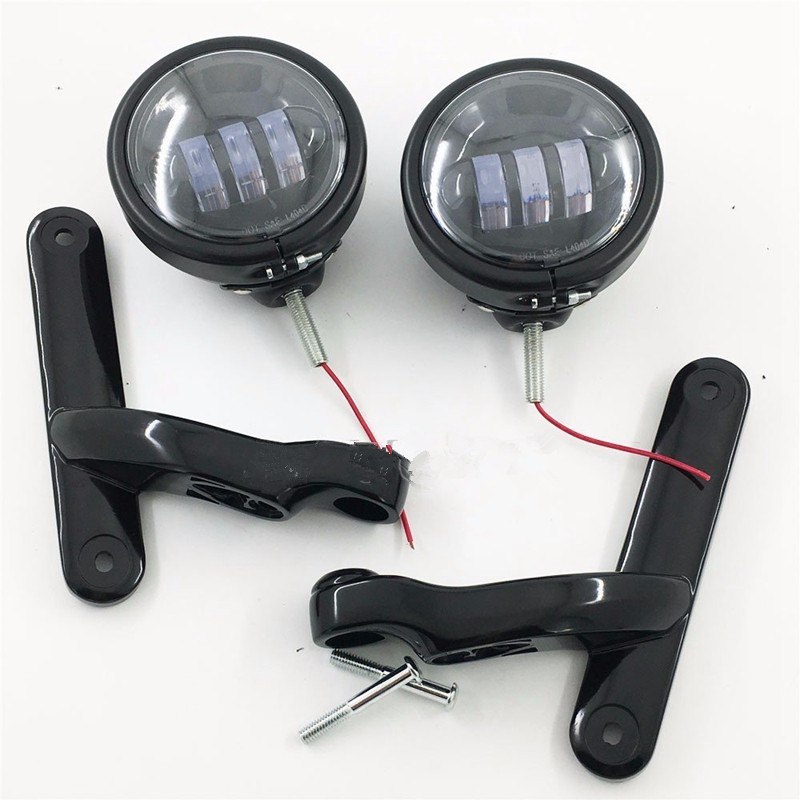 4 1/2 Black/Chrome Led Auxiliary Lights for Harley Davidson