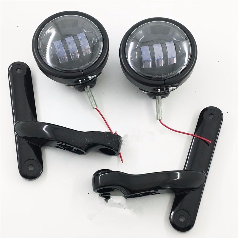 4 1/2 Black/Chrome Led Auxiliary Lights for Harley Davidson
