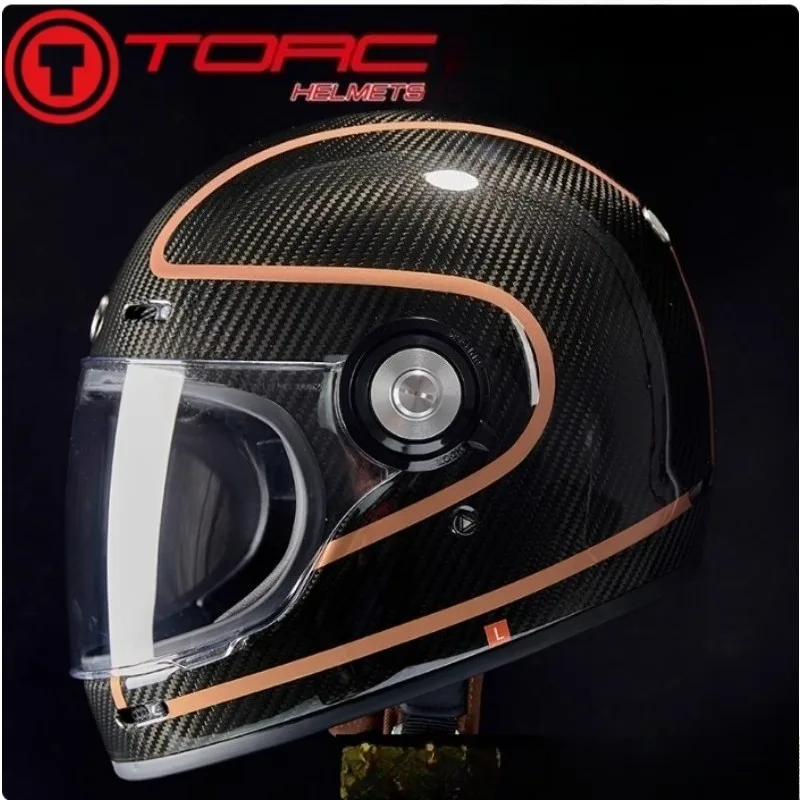 Original TORC Carbon Fiber Helmet T135 Full Face Helmet Cover Retro Helmet Men and Women Motorcycle Personality Cool Locomotive Original TORC Carbon Fiber Helmet T135 Full Face Helmet Cover Retro Helmet Men and Women Motorcycle Personality Cool Locomotive