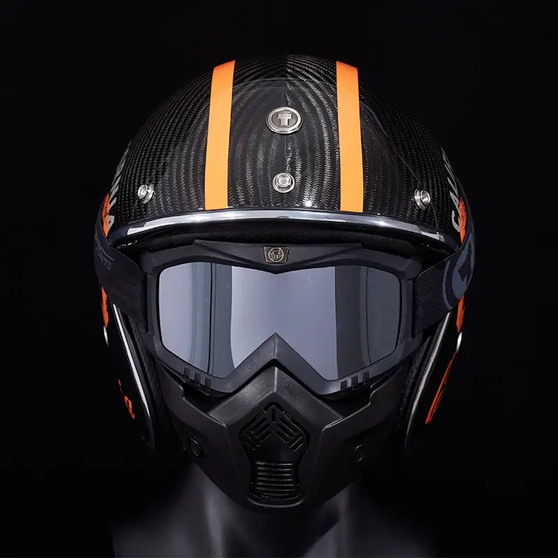 Original TORC Carbon Fiber Retro Helmet Men and Women Motorcycle Half Helmet Extra Large Size 4XL Moto Safety Helmet Original TORC Carbon Fiber Retro Helmet Men and Women Motorcycle Half Helmet Extra Large Size 4XL Moto Safety Helmet