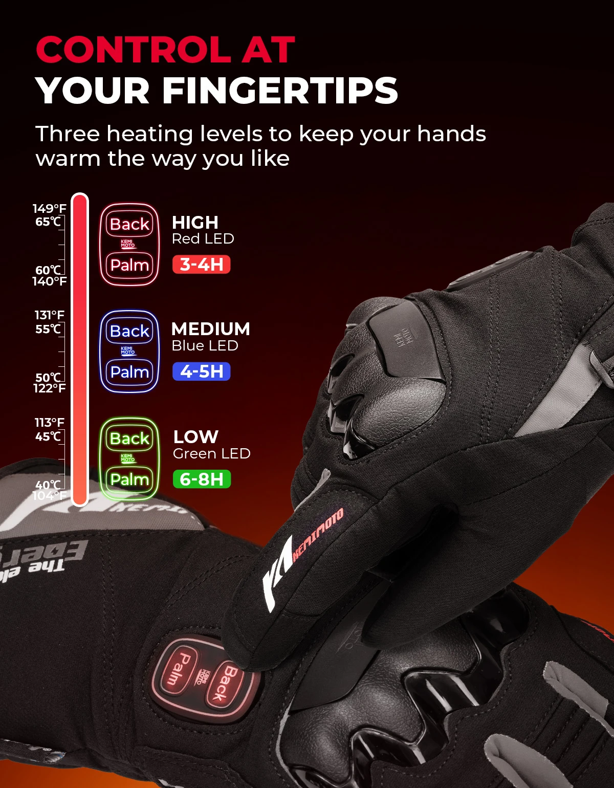 KEMIMOTO Heated Gloves Motorcycle Winter Moto Heated Gloves Warm Waterproof Rechargeable Heating Thermal Gloves For Snowmobile KEMIMOTO Heated Gloves Motorcycle Winter Moto Heated Gloves Warm Waterproof Rechargeable Heating Thermal Gloves For Snowmobile