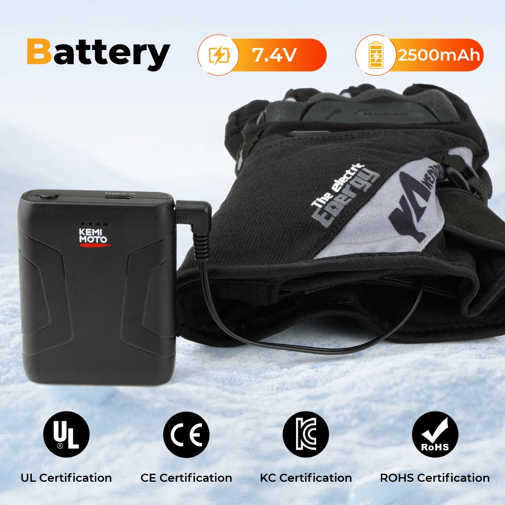 KEMIMOTO Heated Gloves Motorcycle Winter Moto Heated Gloves Warm Waterproof Rechargeable Heating Thermal Gloves For Snowmobile KEMIMOTO Heated Gloves Motorcycle Winter Moto Heated Gloves Warm Waterproof Rechargeable Heating Thermal Gloves For Snowmobile