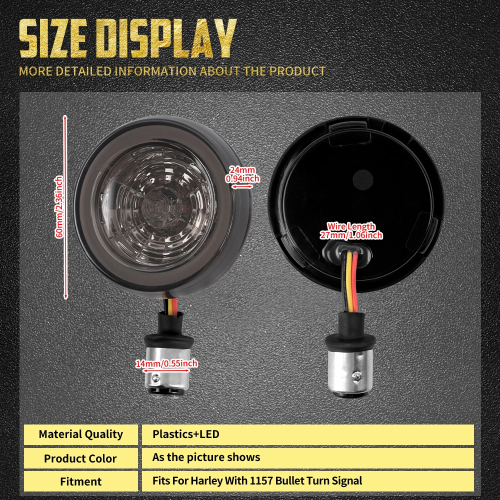Motorcycle 1157 LED Turn Signal Indicator Light Front Rear Bullet Inserts Lamp For Harley Touring Softail Dyna Sportster XL 883 Motorcycle 1157 LED Turn Signal Indicator Light Front Rear Bullet Inserts Lamp For Harley Touring Softail Dyna Sportster XL 883