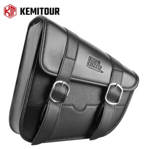 Left Side Swingarm Solo Bag for Harley-Davidson – Black PU Leather