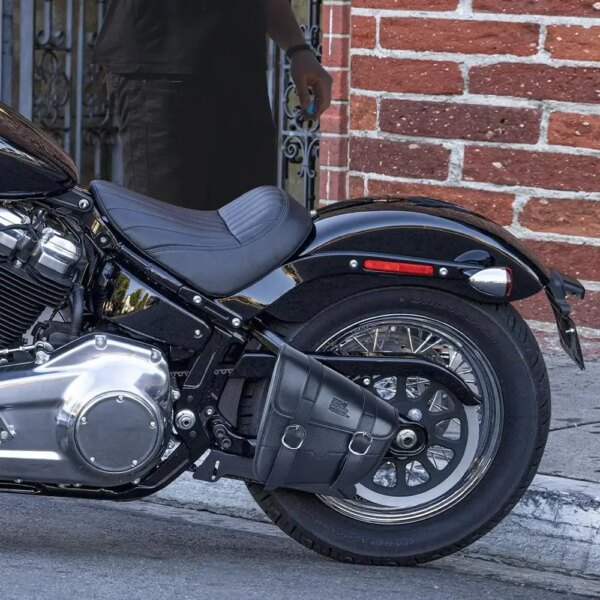Left Side Swingarm Solo Bag for Harley-Davidson – Black PU Leather