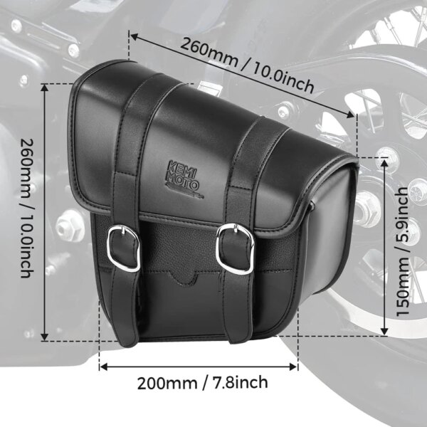 Left Side Swingarm Solo Bag for Harley-Davidson – Black PU Leather