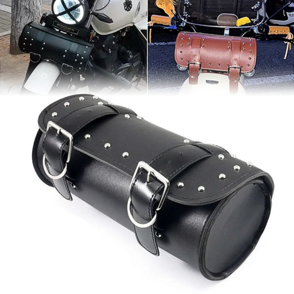 Universal Motorcycle Fork Tool Bag – PU Leather, Black or Brown