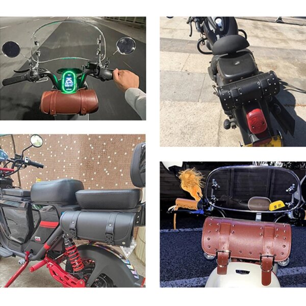 Universal Motorcycle Fork Tool Bag – PU Leather, Black or Brown