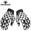 FASTGOOSE Retro Motorcycle Riding Gloves – Checkered / Black