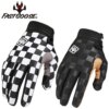 FASTGOOSE Retro Motorcycle Riding Gloves – Checkered / Black