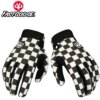 FASTGOOSE Retro Motorcycle Riding Gloves – Checkered / Black
