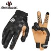 FASTGOOSE Retro Motorcycle Riding Gloves – Checkered / Black