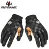 FASTGOOSE Retro Motorcycle Riding Gloves – Checkered / Black