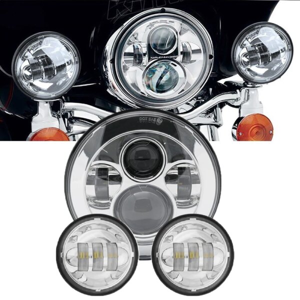 7" LED Headlight & 4.5" Passing Lights for Harley-Davidson Touring