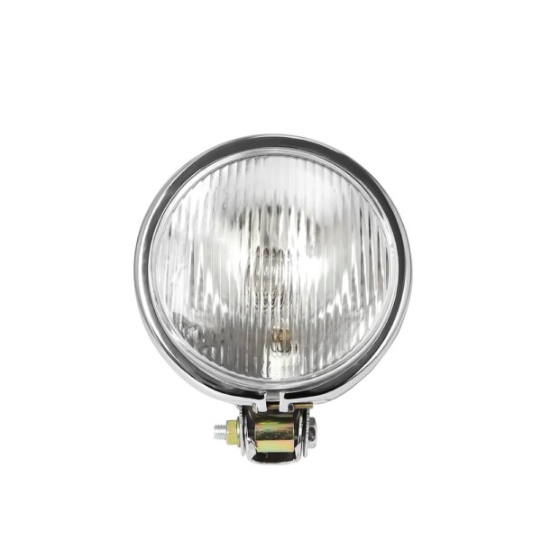 Universal Round Motorcycle Headlight – Chrome/Black, Clear/Yellow Lens