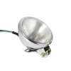 Universal Round Motorcycle Headlight – Chrome/Black, Clear/Yellow Lens