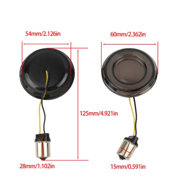 LED Turn Signal Inserts for Harley-Davidson – 1156 / 1157, Smoked Lens