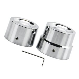 Rear Axle Nut Covers for Harley-Davidson – Black / Chrome