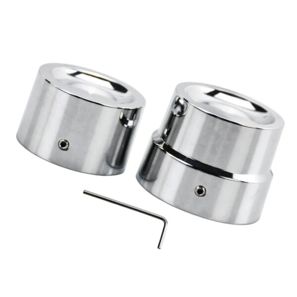 907-9fnki1.jpg Rear Axle Nut Covers for Harley-Davidson – Black / Chrome