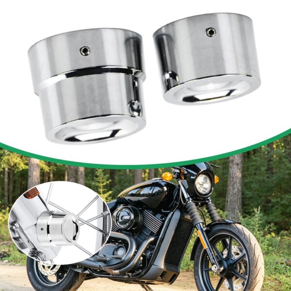 907-fcaaqk.jpg Rear Axle Nut Covers for Harley-Davidson – Black / Chrome