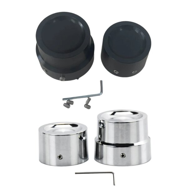 907-sqybkw.jpg Rear Axle Nut Covers for Harley-Davidson – Black / Chrome