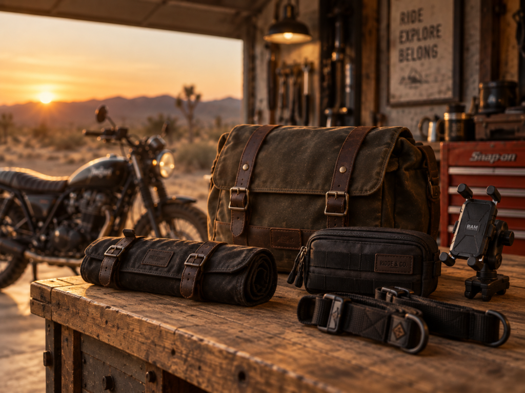 Motorcycle luggage and riding accessories